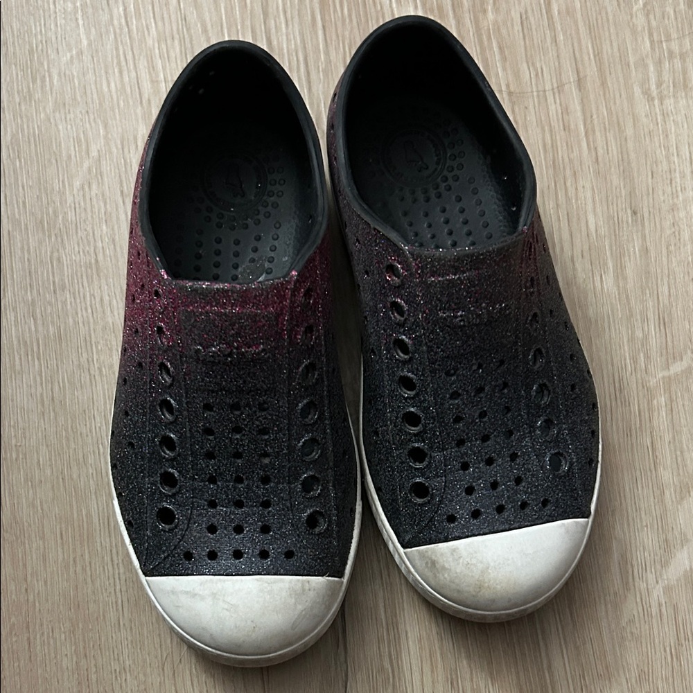 Black and Red Native Slip-On Shoes
